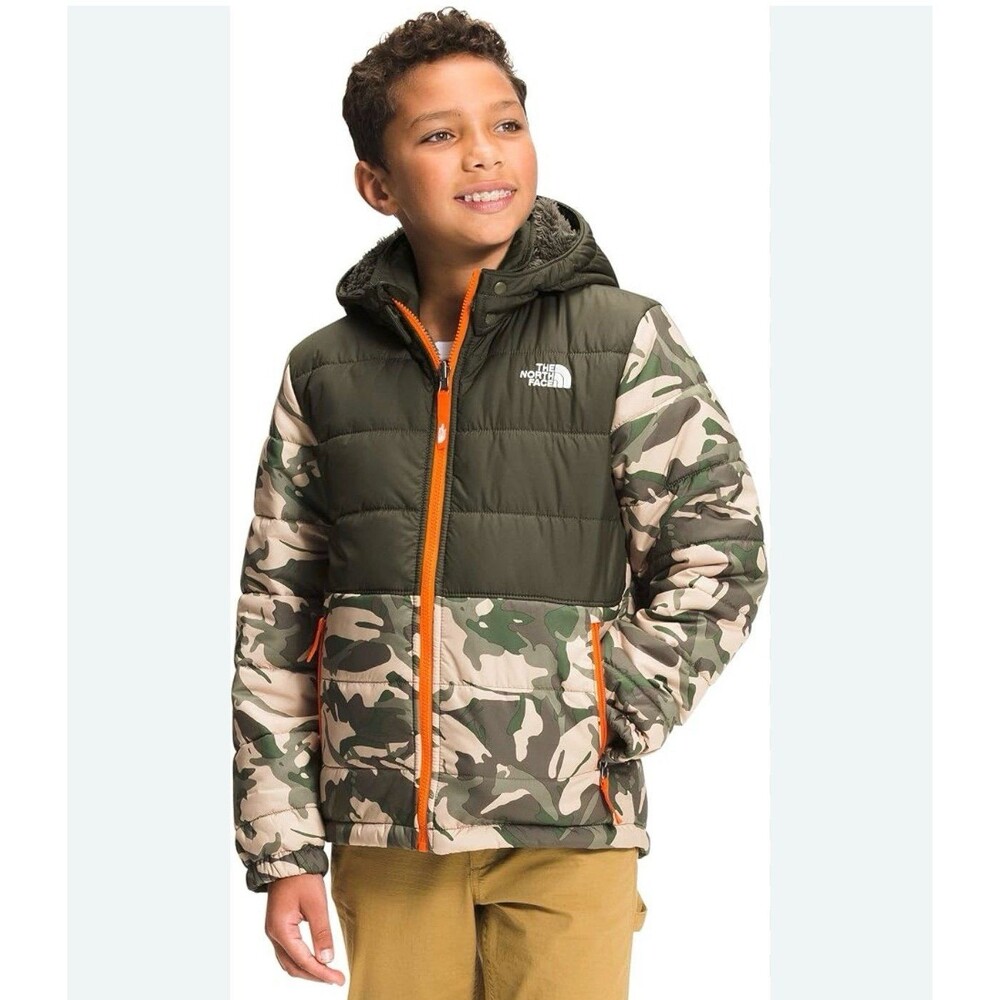 North Face Boys 10/12 M Reversible Mount Chimbo Zip Jacket camo